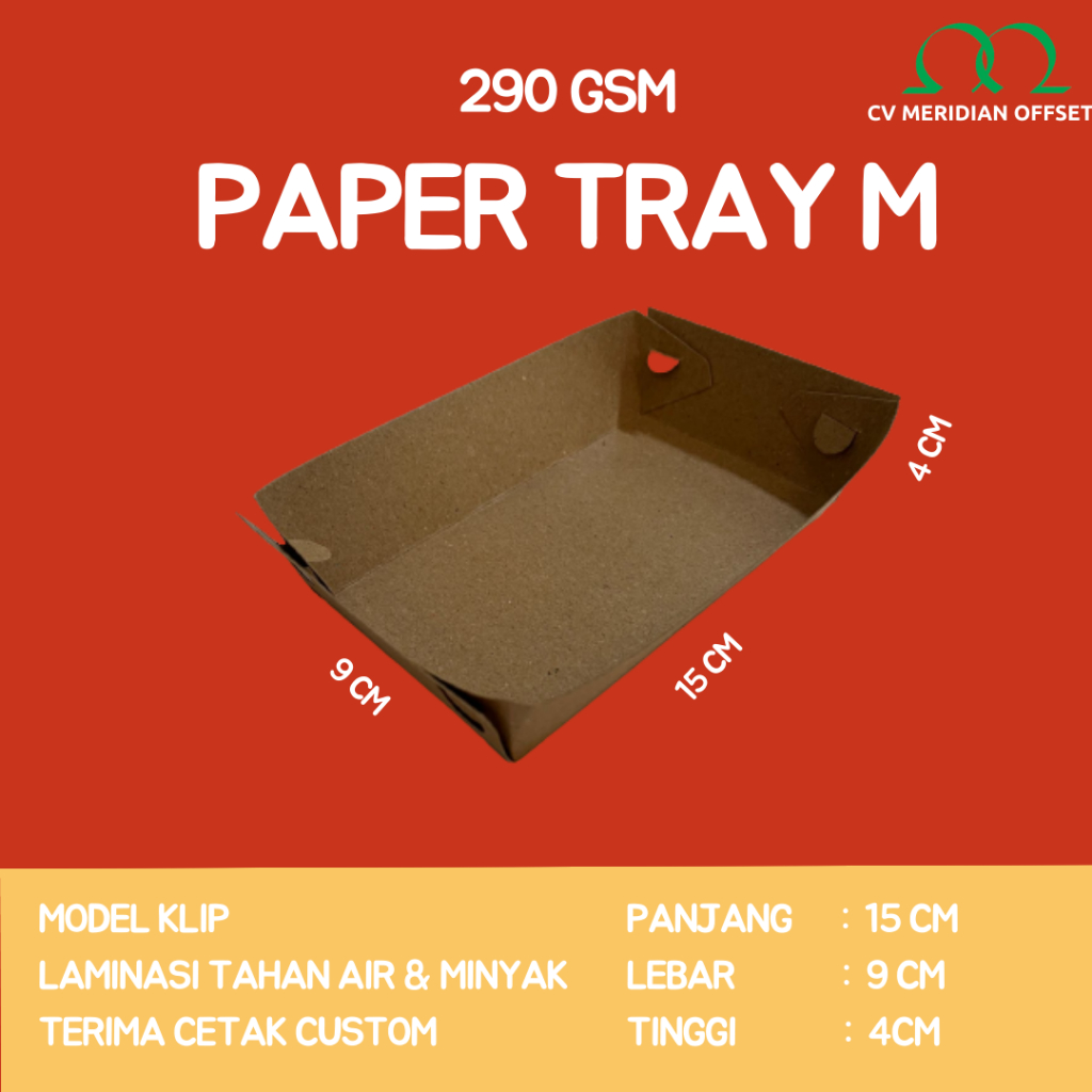 Jual Paper Tray Food Wadah Piring Kertas Box Tempat Burger Kentang