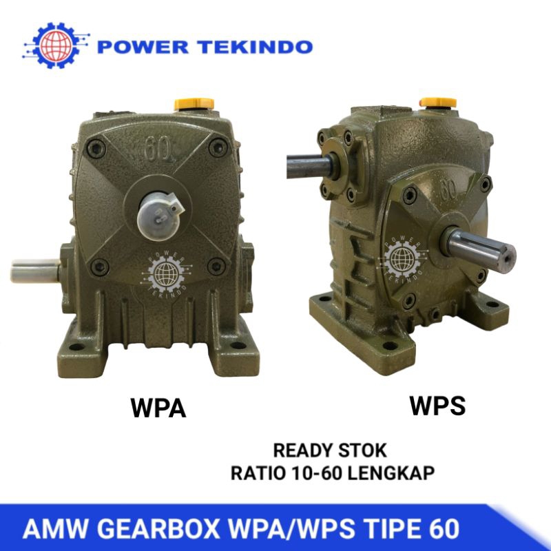 Jual AMW Gearbox WPA 60 WPS 60 Ratio 10 60 Lengkap Speed Reducer