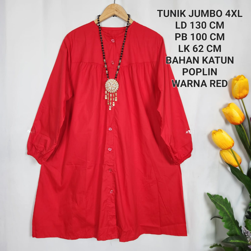 Jual Tunik Jumbo Wanita Ld Cm Model Polos Koleksi Terbaru Bahan