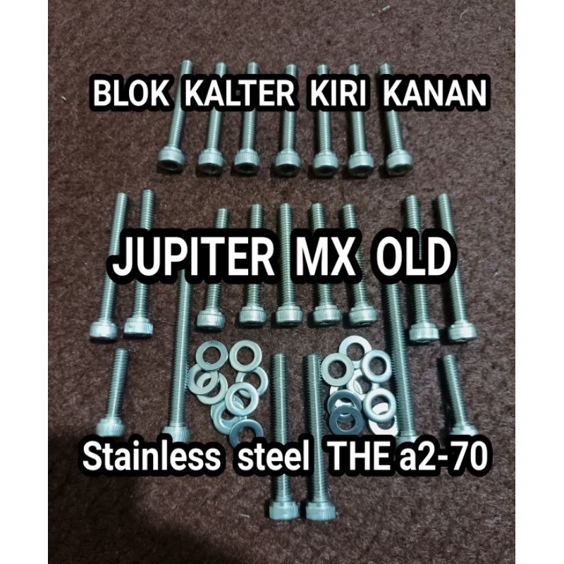 Jual Baut Mesin Blok Set Bak Kopling Block Yamaha MX Old L Stainless