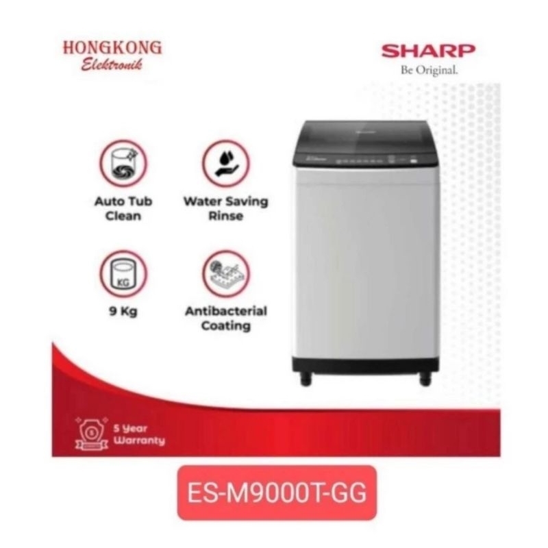 Jual MESIN CUCI SHARP ESM 9000 9 KG 1 TABUNG ESM9000 TOP LOADING