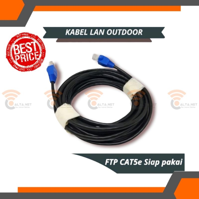 Jual Kabel Lan Meteran Cat5e FTP Outdoor Hitam Siap Pakai Altanet