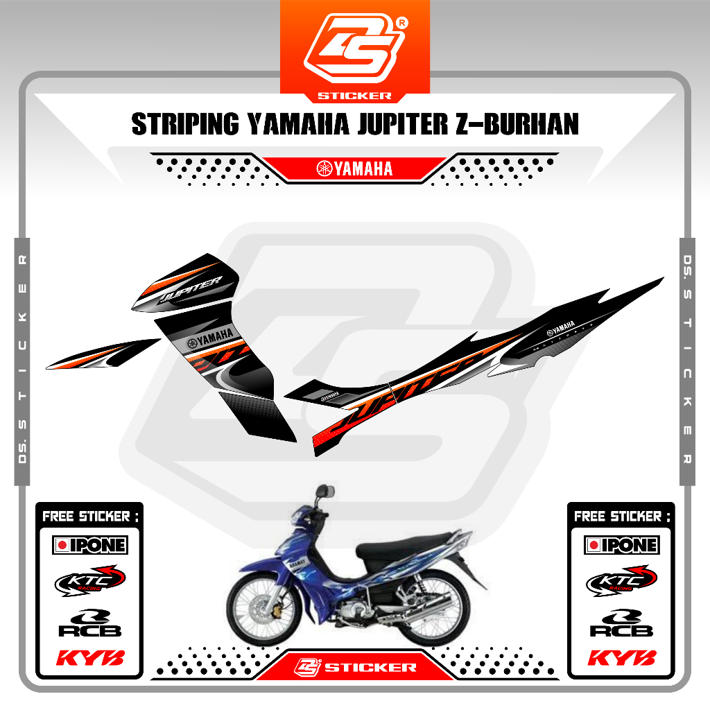 Jual Sticker Striping Motor Jupiter Z Burhan Decal Striping Jupiter Z