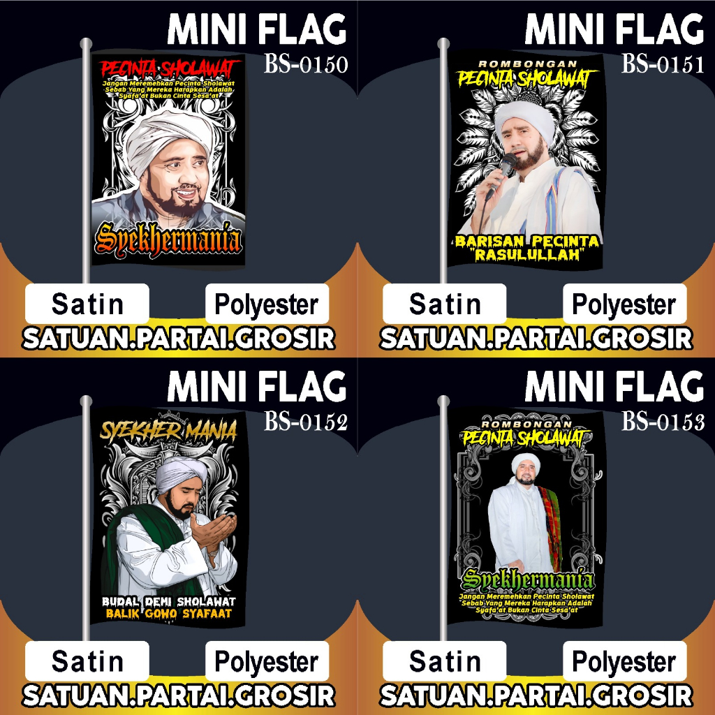 Jual PROMO CETAK BENDERA SHOLAWAT MINI FLAG SYEKHERMANIA MURAH Shopee