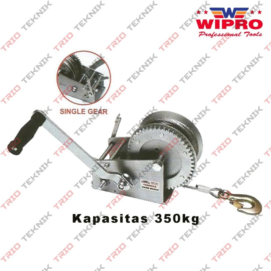 Jual Katrol Kerekan Manual Alat Derek Hand Winch 350kg Wipro WSR 035