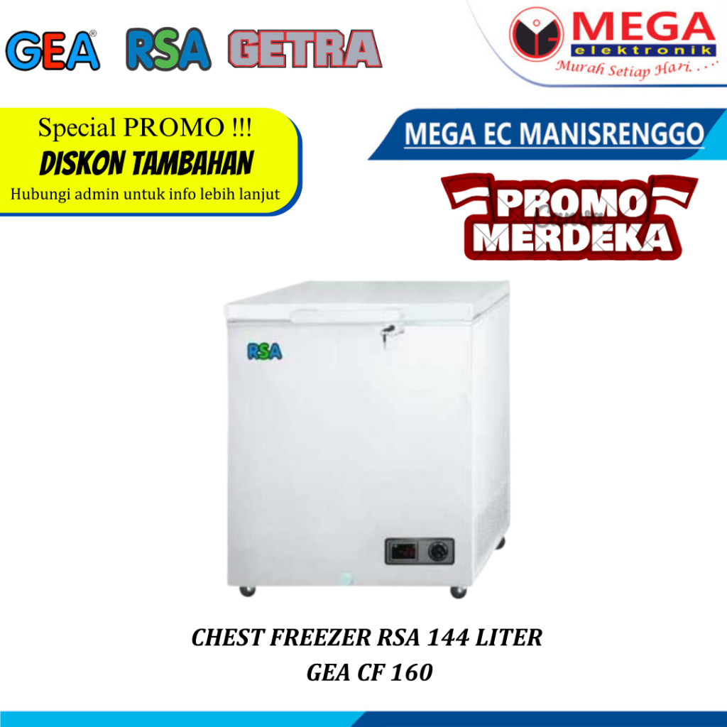 Jual CHEST FREEZER RSA GEA CF 160 CF 160 KOTAK PEMBEKU DAGING KECIL