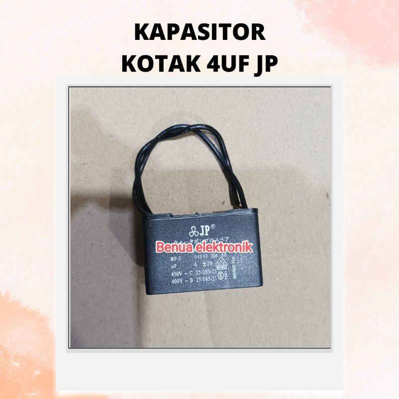 Jual Promo JP 4 UF KOTAK 450V Kapasitor Kotak 4UF Kabel Capacitor