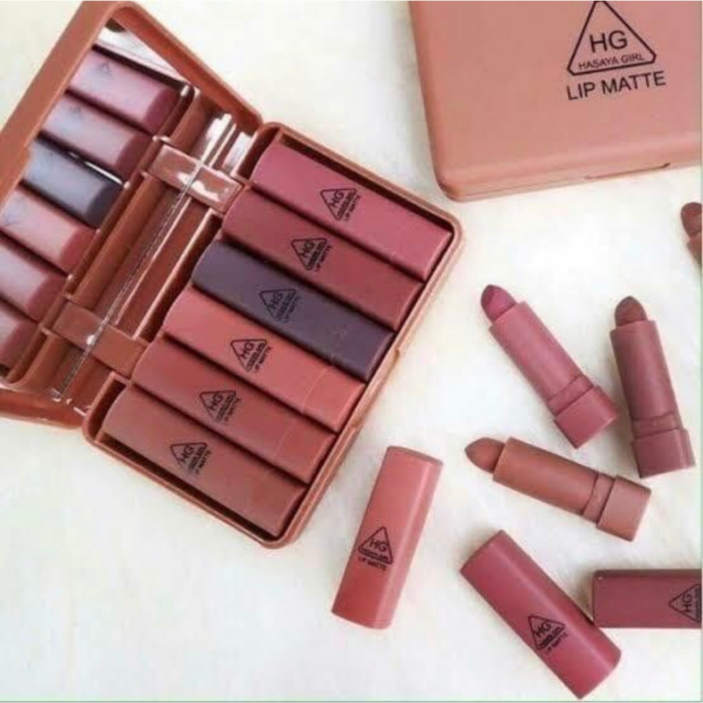 Jual 6PCS HASAYA GIRL MINI LIPSTICK NUDE SERIES Dapat 1 Set Kaca