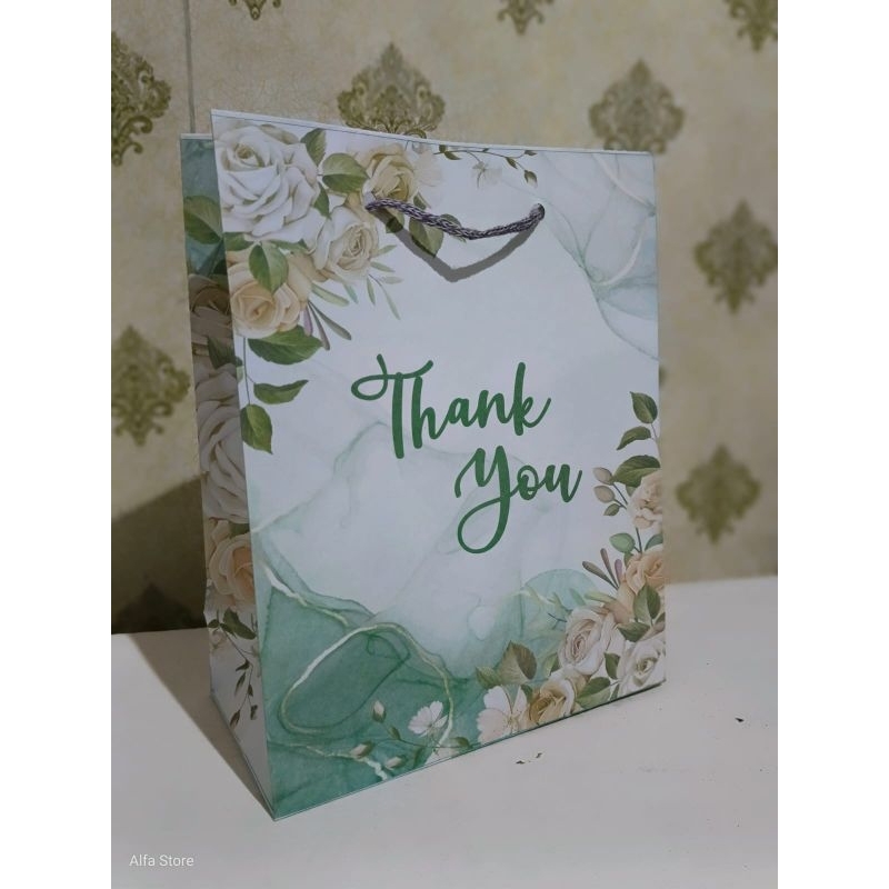 Jual Paperbag Tas Kertas Motif Rustic Thank You Dan Polos Uk