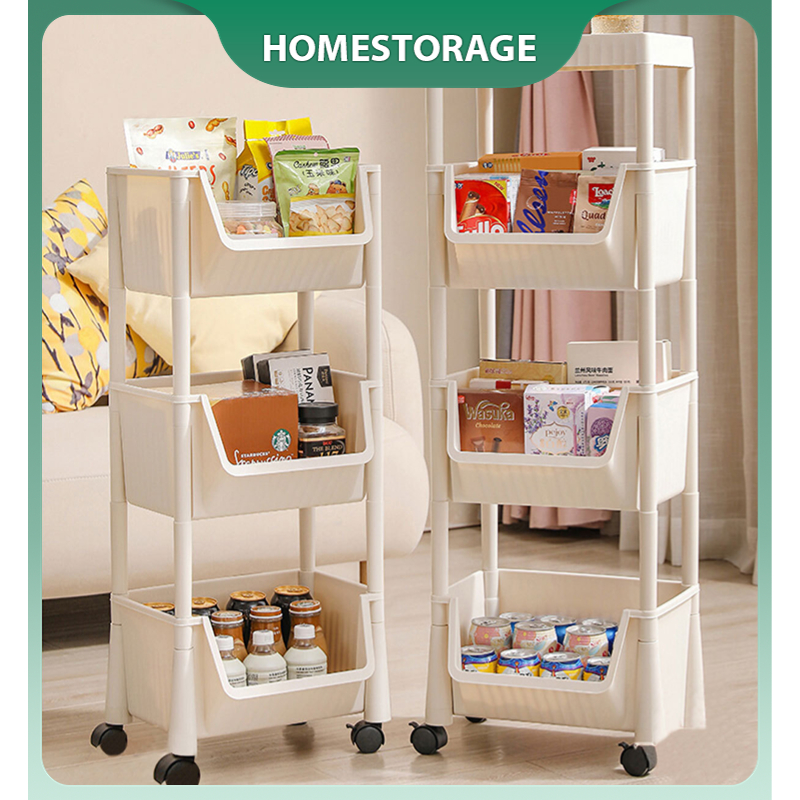 Jual Homestorage Rak Susun Penyimpanan Terbuka Serbaguna Rak Trolley