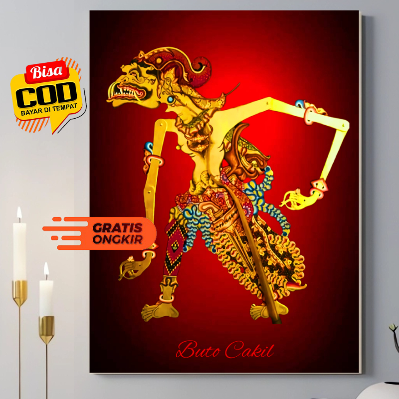 Jual Poster Wayang Kulit Buto Cakil Untuk Hiasan Dinding Atau Wall