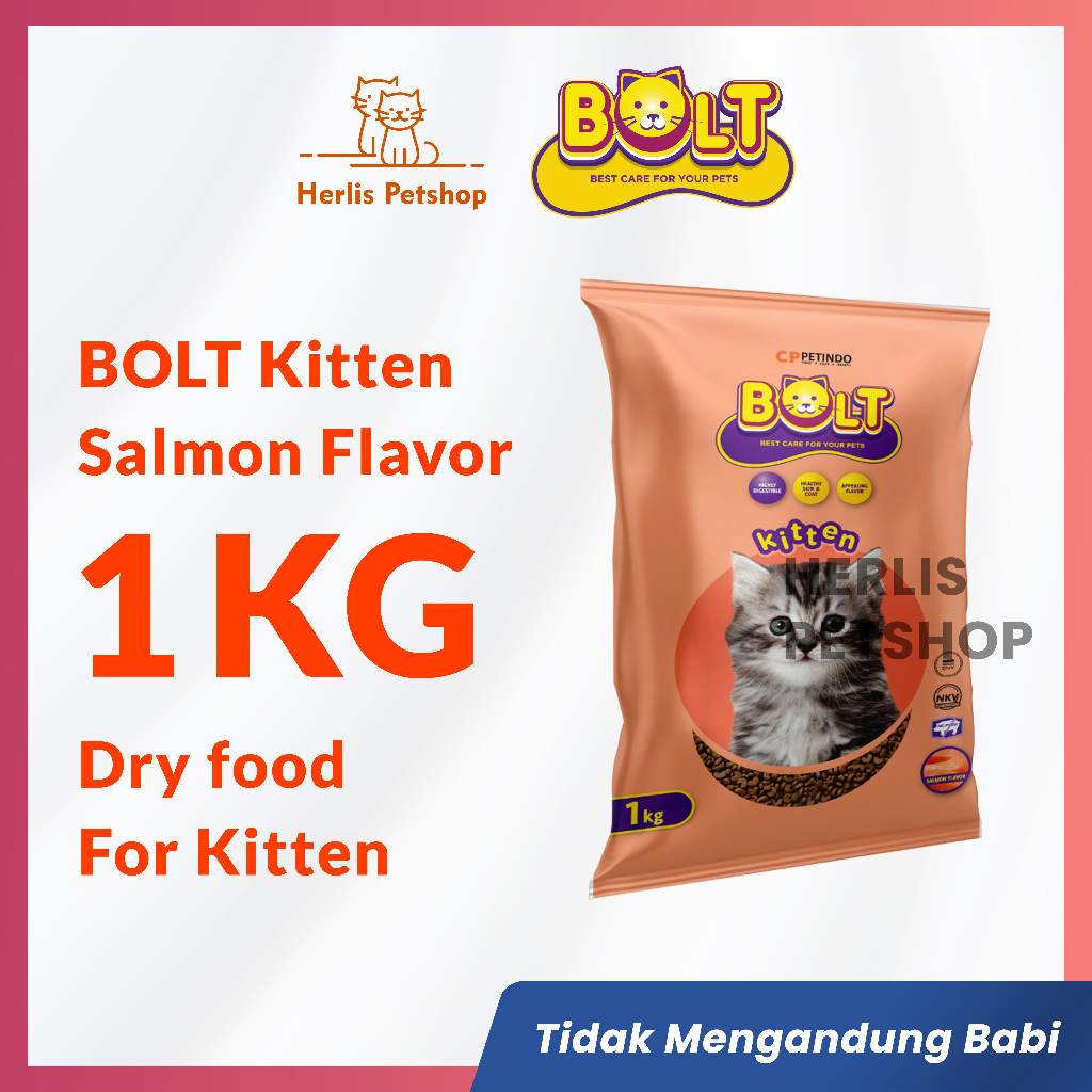 Jual Makanan Kucing Bolt Kitten Salmon Kg Repack Dry Food Shopee