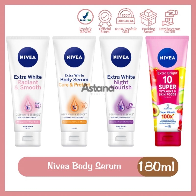 Jual Nivea Extra White Body Serum Care Protect 180 Ml Shopee Indonesia