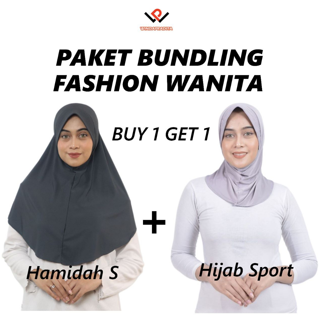 Jual Paket Bundling Jilbab Instant Kerudung Bergo Hamidah Sport Dan