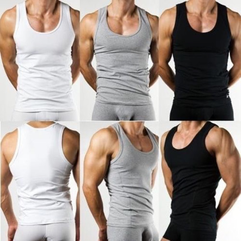 Jual PAKET SUPER HEMAT 3pcs Kaos Singlet Pria Dewasa Putih Polos Slim