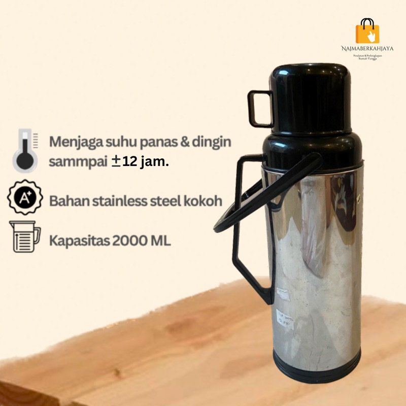 Jual TERMOS SUN 2050 SS 2 LITER SUNFLASK STAINLESS STEEL AIR POT VACUUM