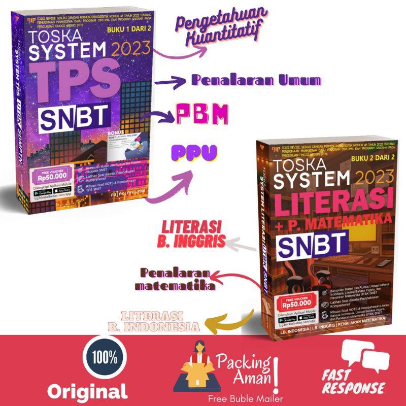 Jual BUKU TOSKA SYSTEM TPS LITERASI SNBT 2023 Original Milenial