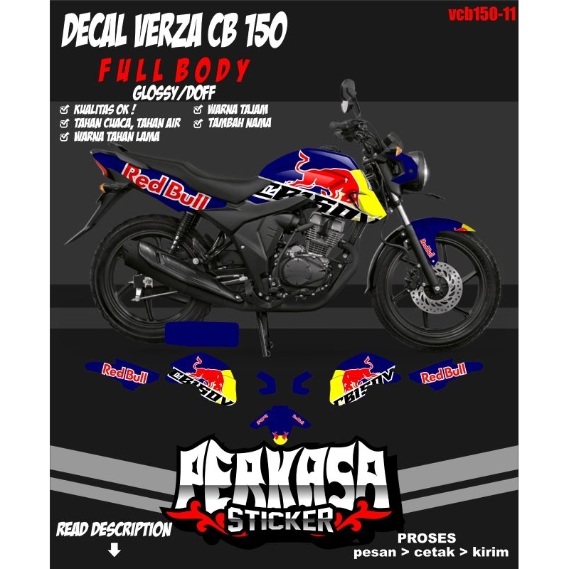 Jual Decal Cb Verza Full Body Motif Carbon Keren Vcb