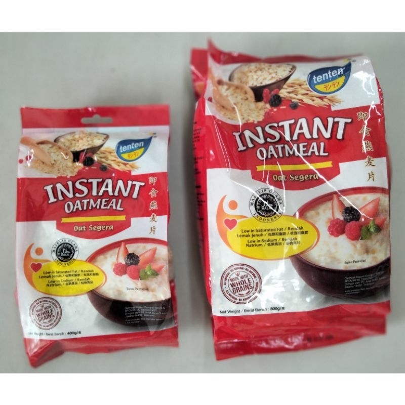 Jual Tenten Instan Oatmeal Whole Grains Free Cholesterol Havermut