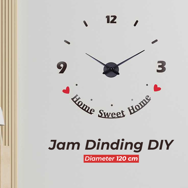 Jual Jumbo Jam Dinding Besar Diy Giant Wall Clock Model Home Sweet