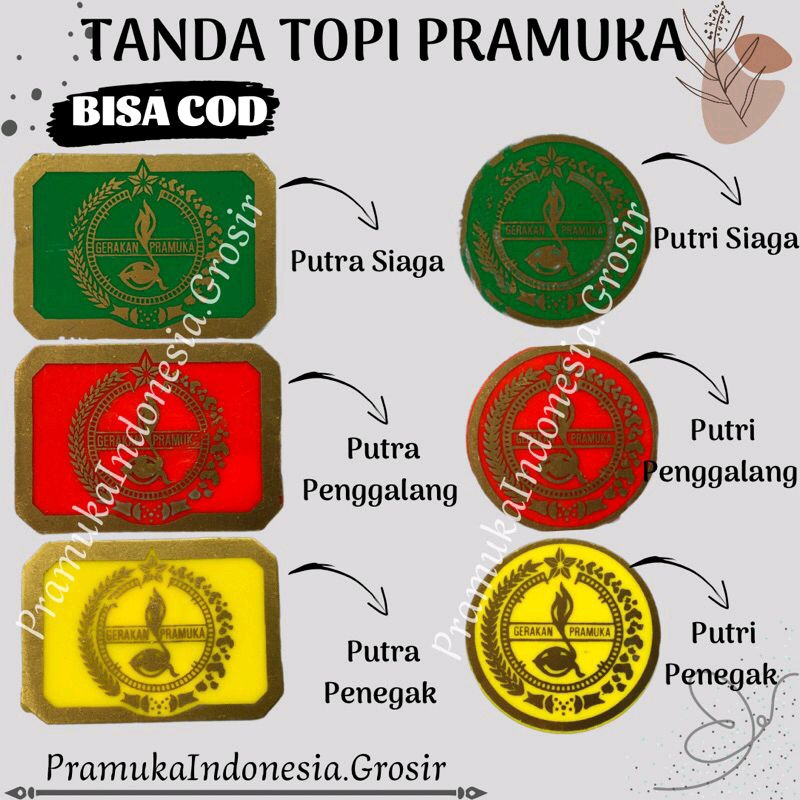 Jual GROSIR 100 PCS TANDA TOPI PRAMUKA TANDA TOPI PRAMUKA SIAGA