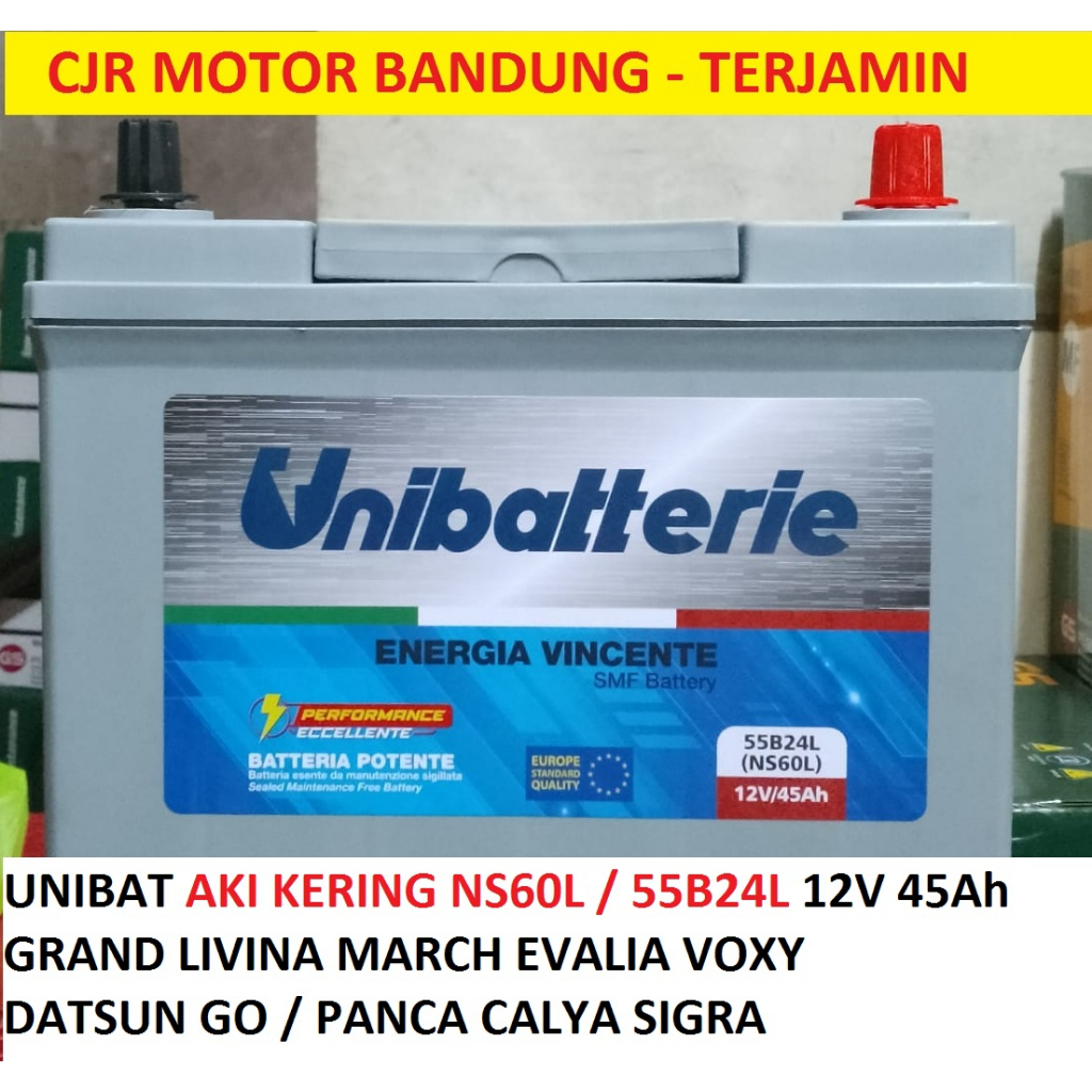 Jual UNIBAT Aki Kering NS60L Aki Mobil NISSAN GRAND LIVINA EVALIA CALYA