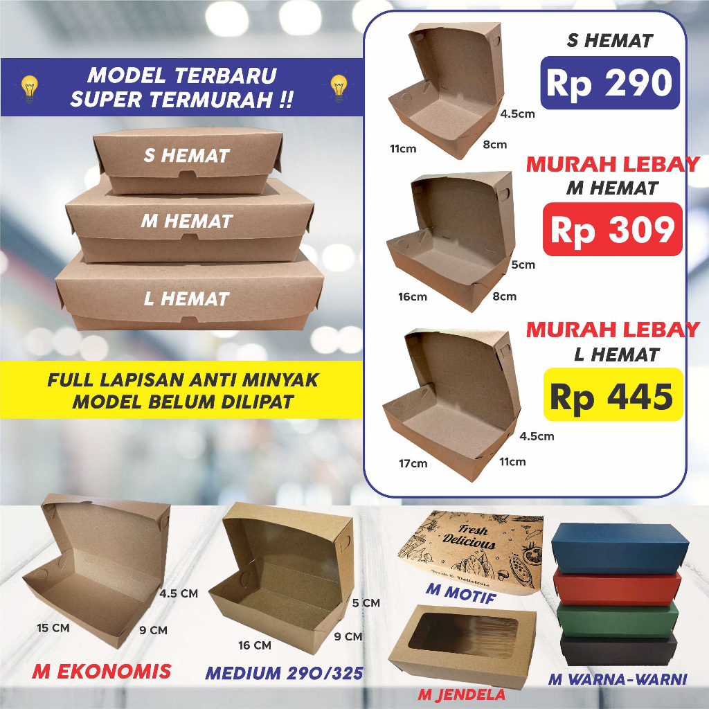 Jual Lunch Box Paper Min Pesan Coklat Ukuran Medium Berat Gram