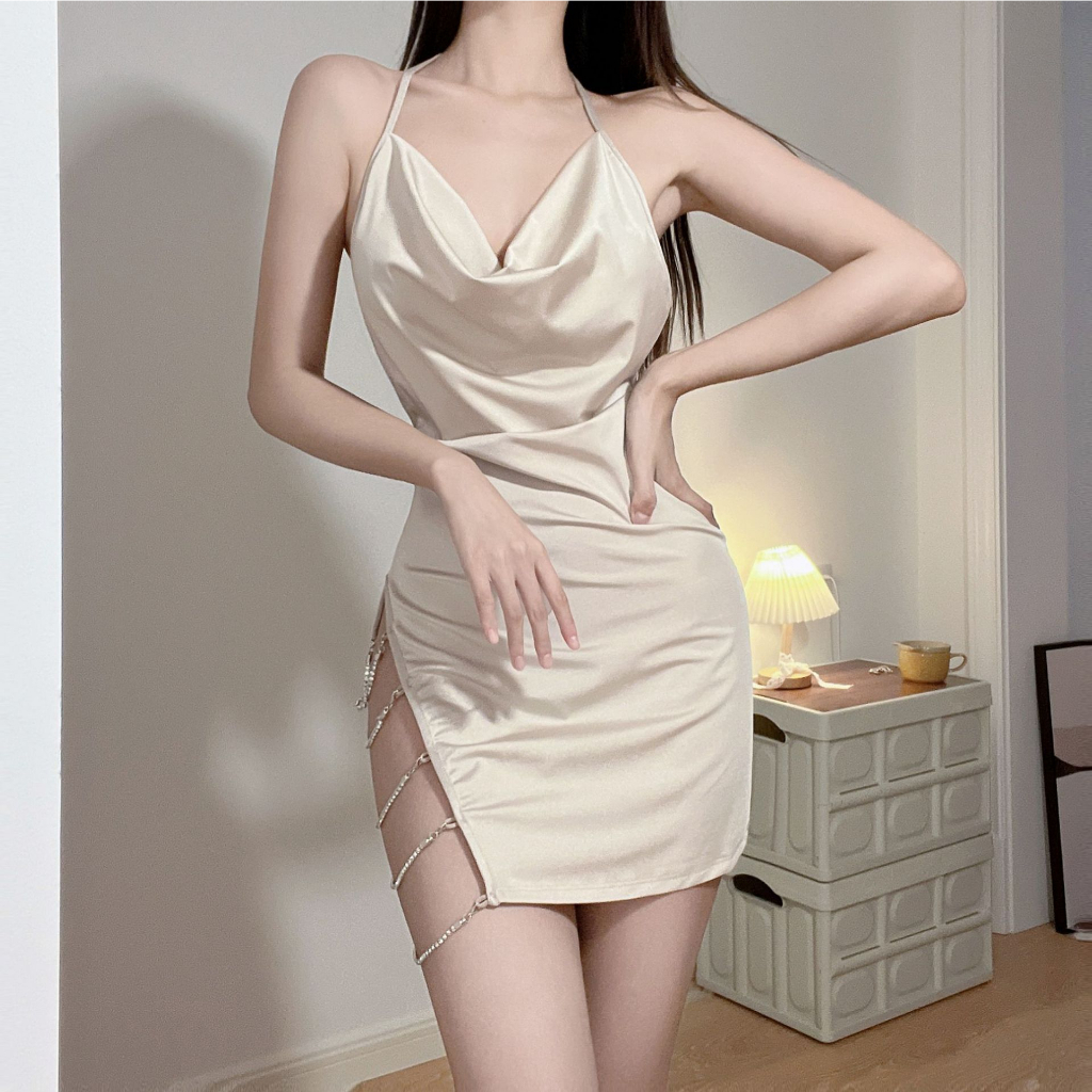 Jual Dress Sexy Gaun Import Seksi Hitam Putih Sundress Mini Shopee