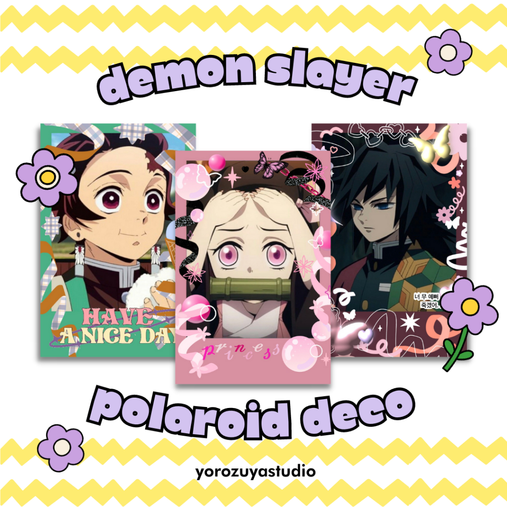 Jual Demon Slayer Polaroid Polaroid Anime Kimetsu No Yaiba Polaroid