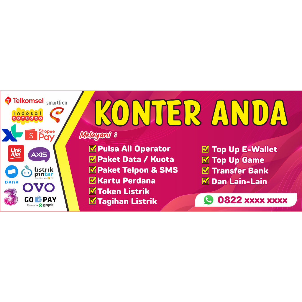 Jual Spanduk Banner Konter Banner Spanduk Murah Aksesoris Konter