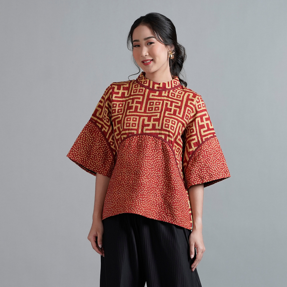 Jual NONA RARA Nada CNY Dobi T1965 Baju Batik Kasual Modern Shopee