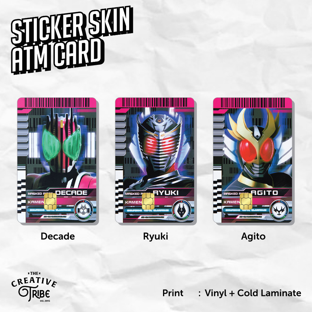 Jual Kamen Rider Sticker Card Skin Vinyl ATM Debit Credit Emoney