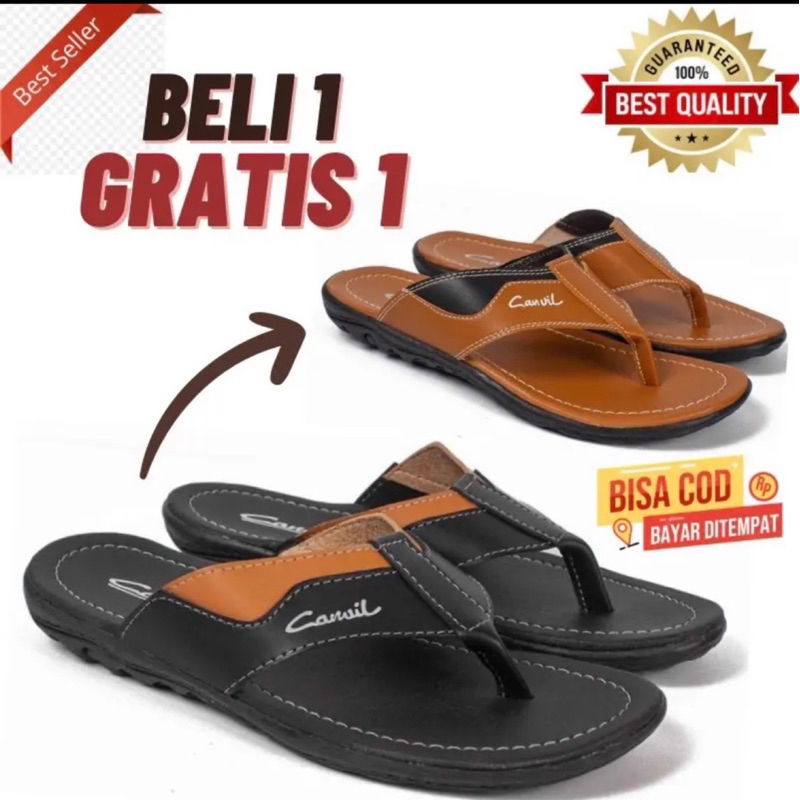 Jual Beli Gratis Sandal Pria Sandal Jepit Kulit Pria Dewasa Casual