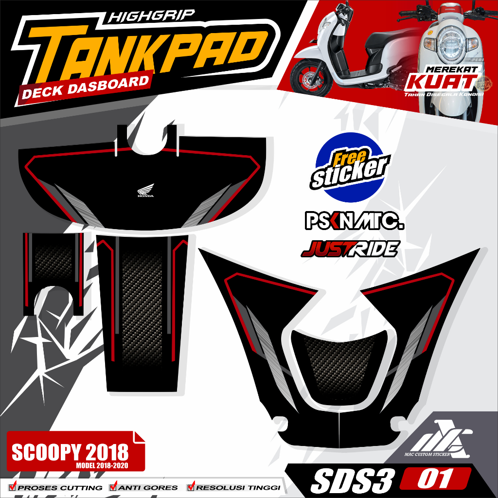 Jual Striping Scoopy Pelindung Dashboard Tankpad Deckpad