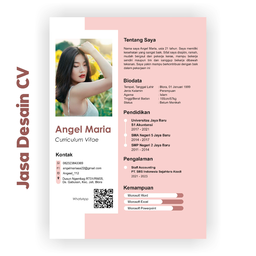 Jual Cv E Jasa Pembuatan Cv Desain Cv Curriculum Vitae Custom