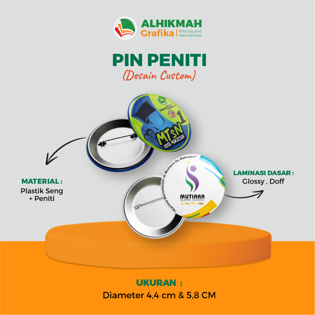 Jual Pin Peniti Custom Ukuran Mm Mm Mm Shopee Indonesia