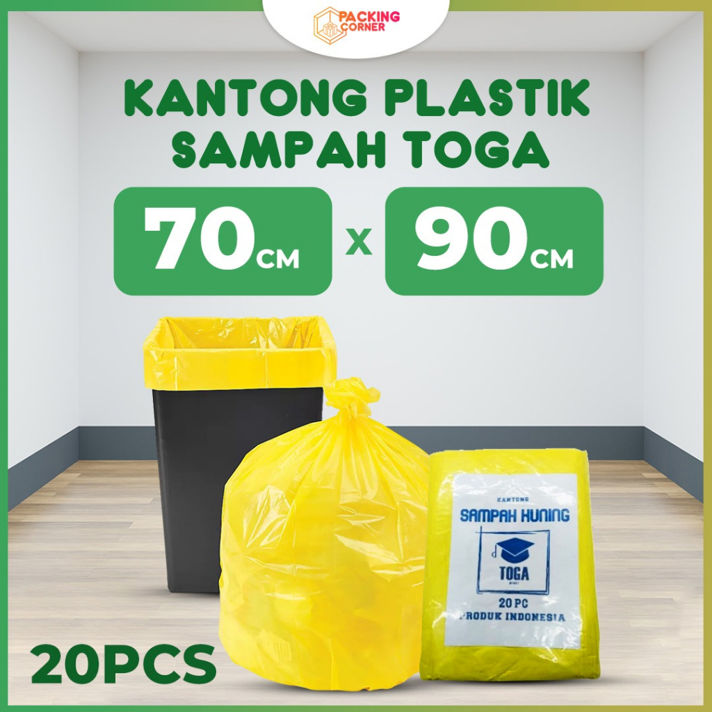 Jual Kantong Plastik HD Sampah Medis Trash Bag Kuning Polos 70x90 Cm 20