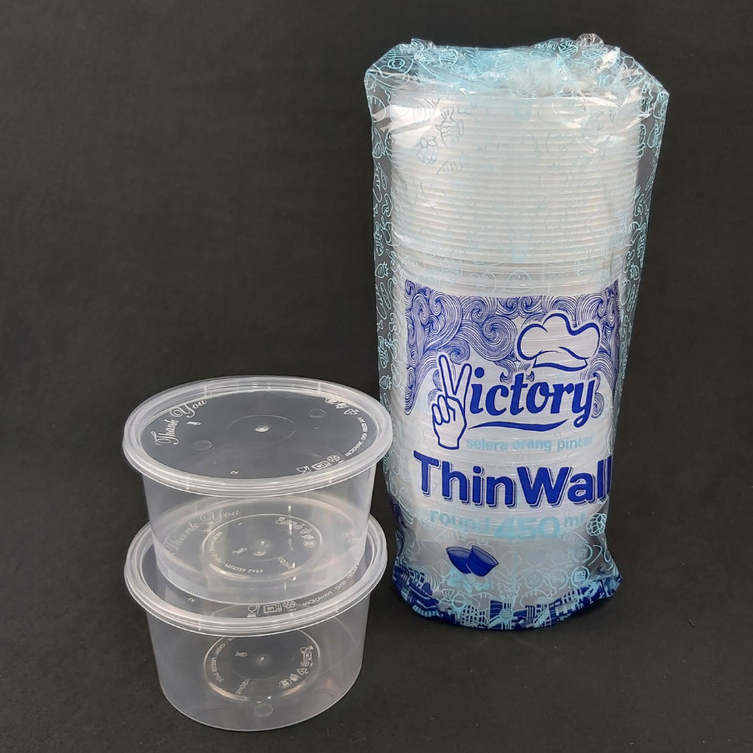 Jual Thinwall Victory Bulat 450ml Mangkok Plastik Container 25pcs