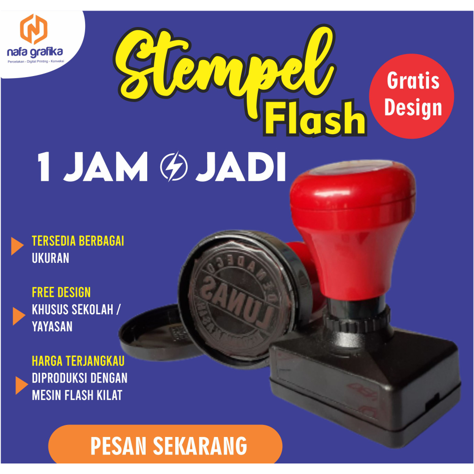 Jual Stempel Flash Otomatis Logo Lunas Stempel Nama Toko Tanda Tangan