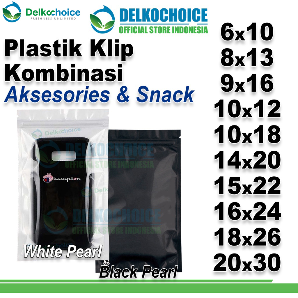 Jual Plastik Klip Ziplock Bag Black White Pearl Kemasan Aksesoris