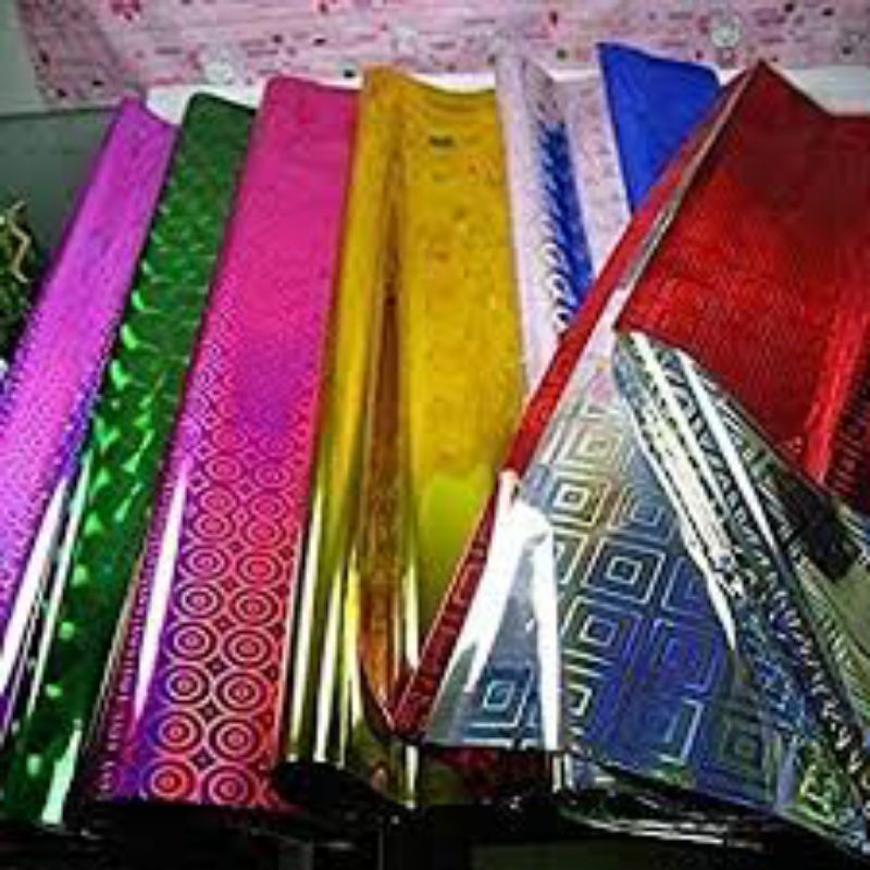 Jual Plastik Kertas Bungkus Kado Hologram Metalik Shopee Indonesia