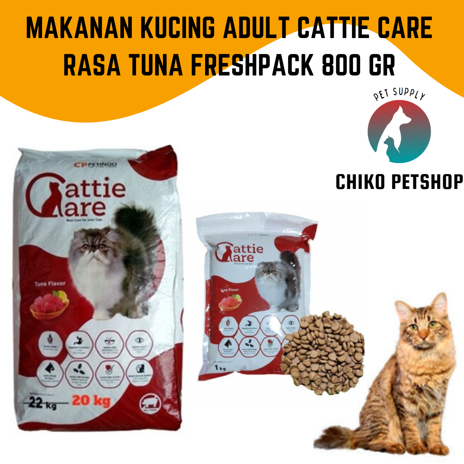 Jual Makanan Kucing CATTIE CARE Tuna Freshpack 800 Gr Dry Food Cat