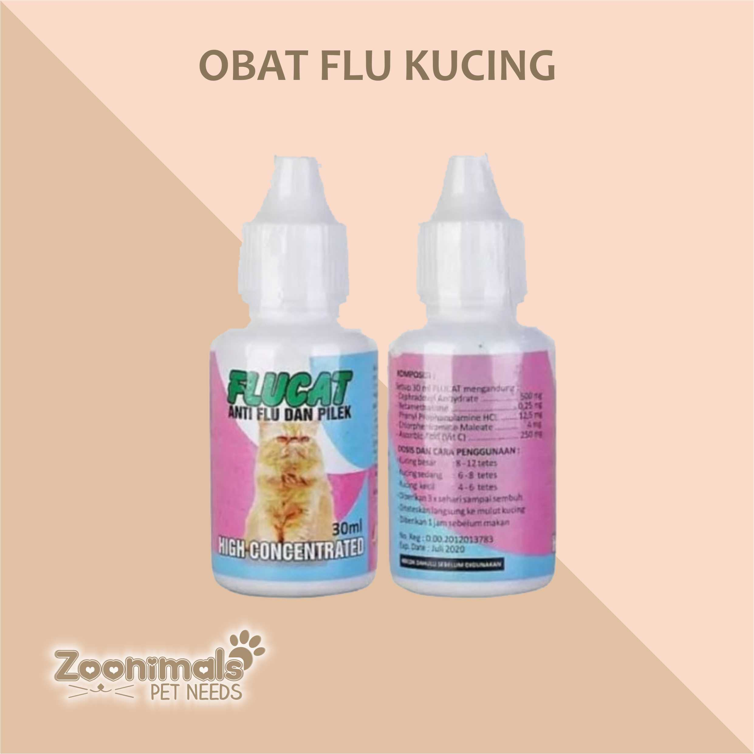 Jual Flucat Obat Batuk Pilek Kucing 30ml Shopee Indonesia