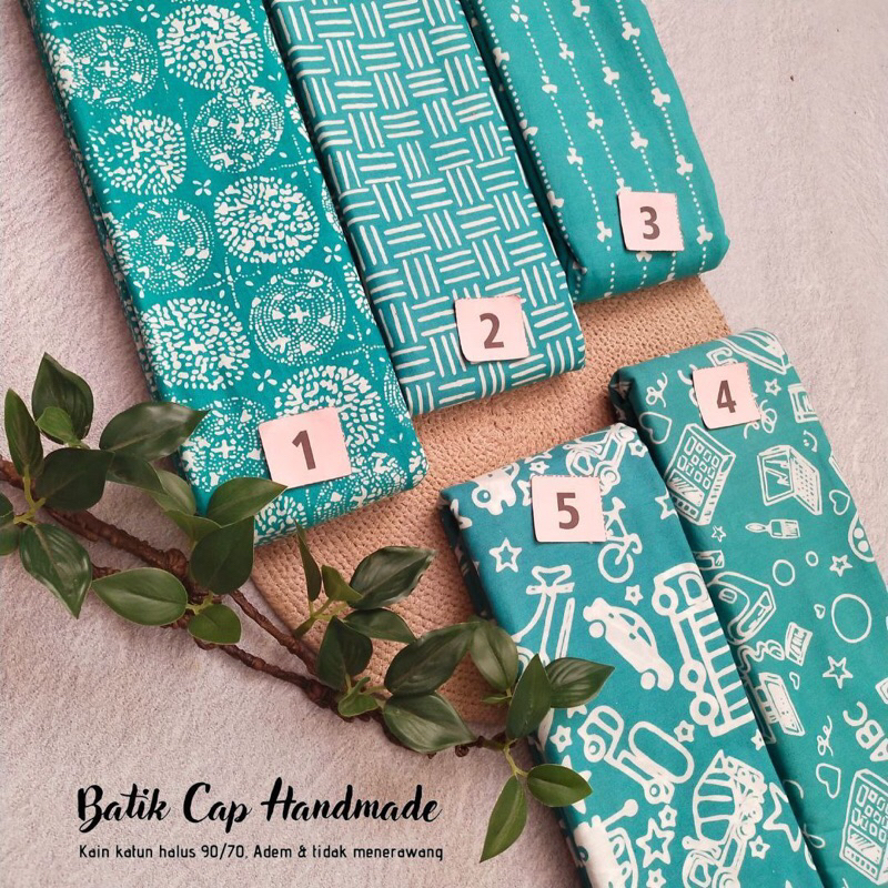 Jual HN1 KAIN BATIK CAP GARUTAN WARNA TOSCA KAIN HALUS BATIK HANDMADE