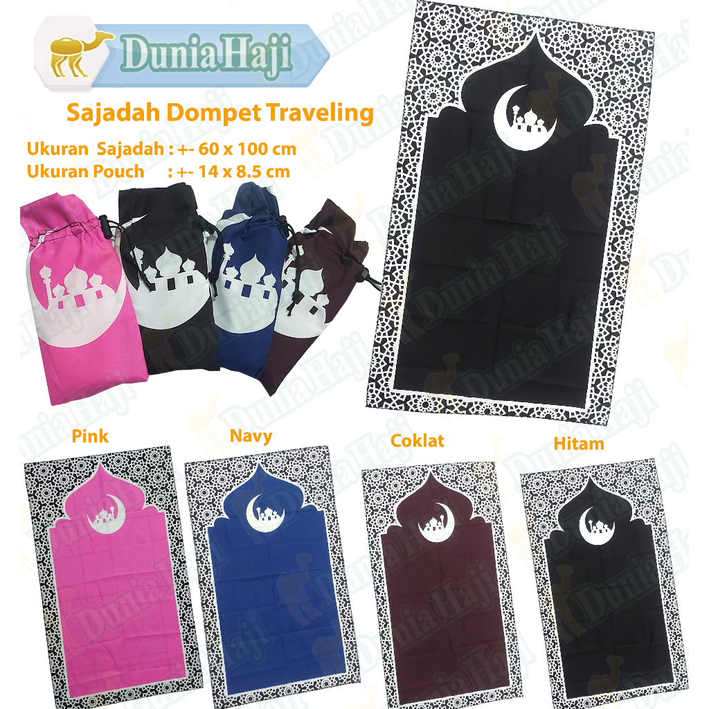 Jual Sajadah Tas Dompet Travel Saku Lipat Traveling Pouch Souvenir