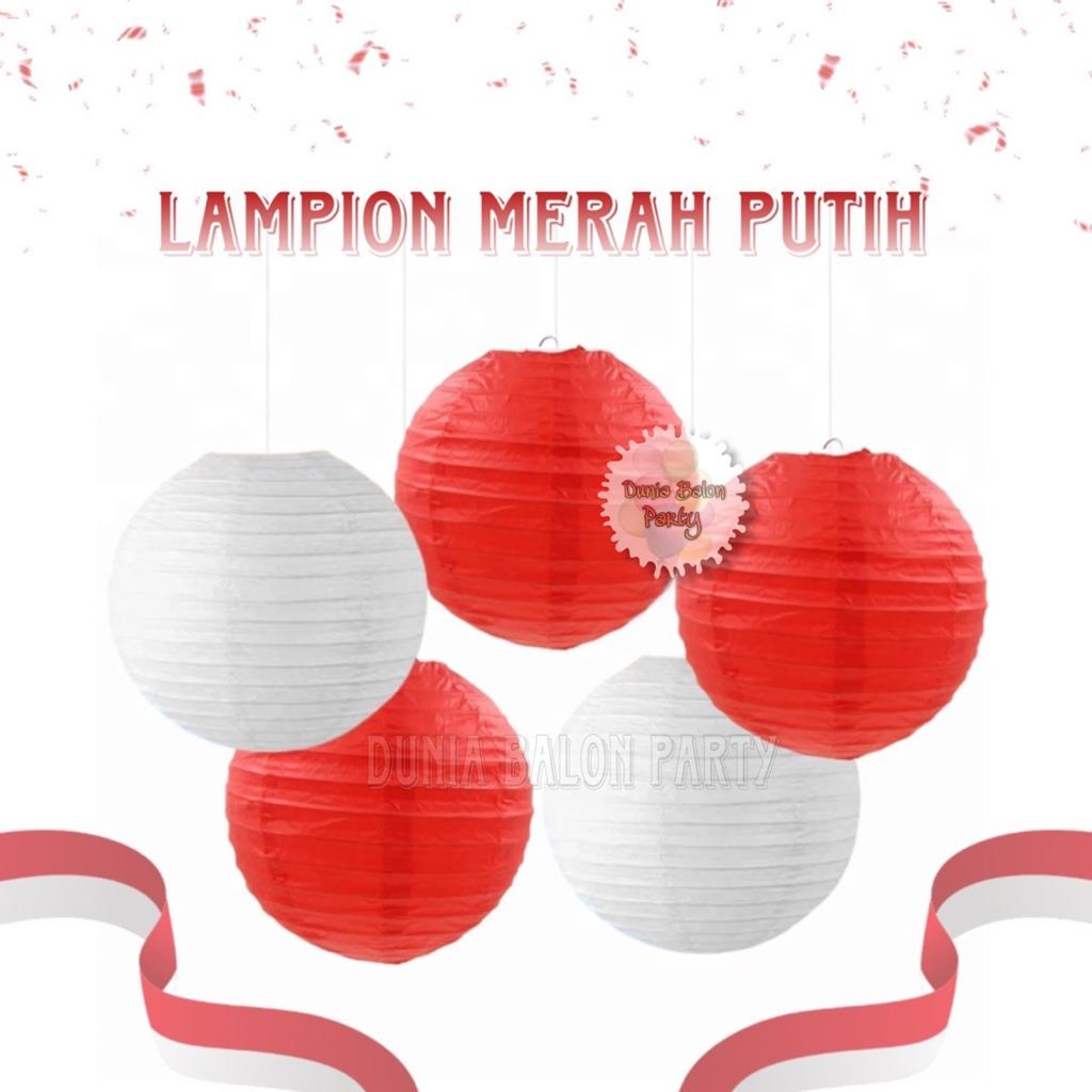 Jual Lampion Gantung Merah Putih Lampion Kertas Dirgahayu RI 25cm