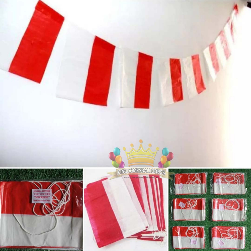 Jual Bendera Merah Putih Plastik Plus Tali Bgks Isi Lbr Bendera