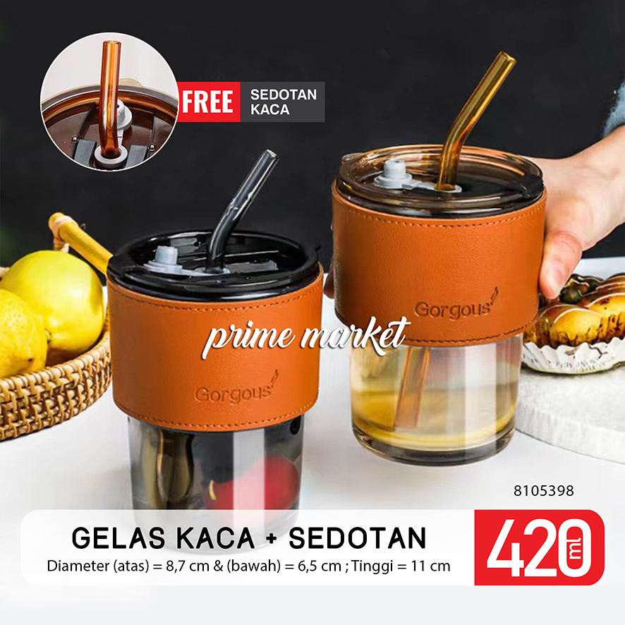 Jual Gelas Kopi Tumbler Kaca Susu Teh Aesthetic Gelas Minum Bening