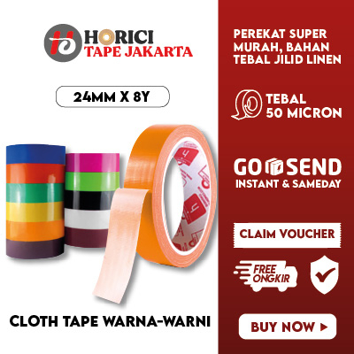 Jual Horici Cloth Tape Mm Y Isolasi Warna Warni Lakban Perekat Super