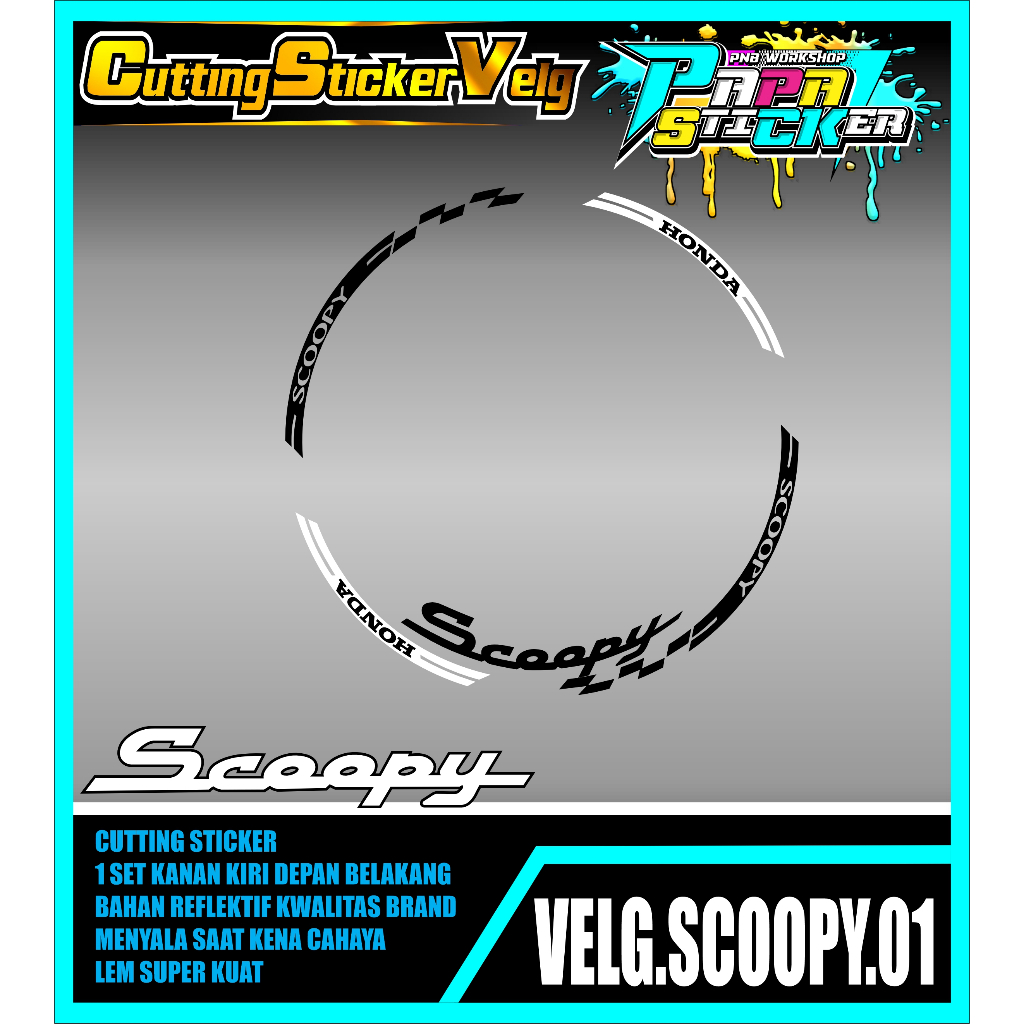 Jual Stiker Velg Scoopy Cutting Sticker Velg Honda Scoopy Cutting